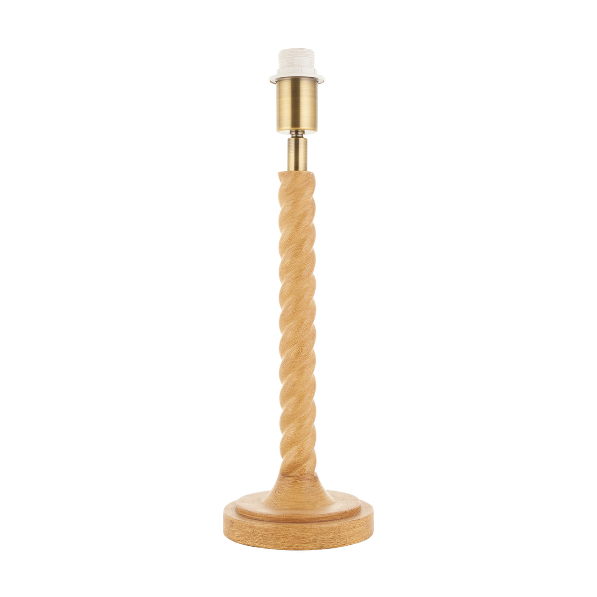 Endon Twist Table Base Oak effect resin & antique brass plate