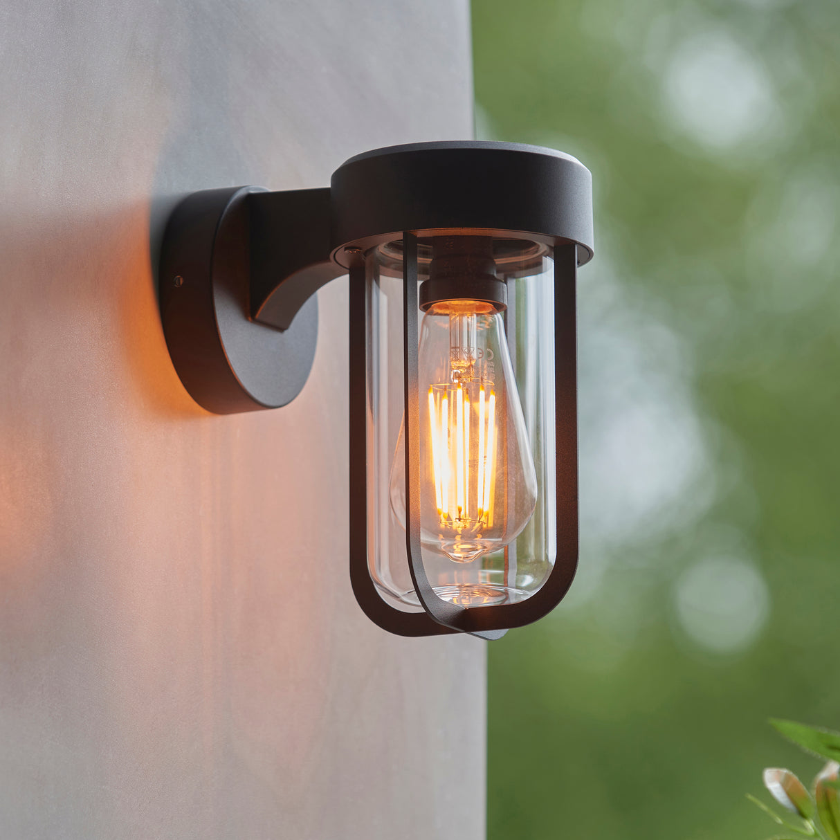 Endon Lucca Wall Textured black & clear glass