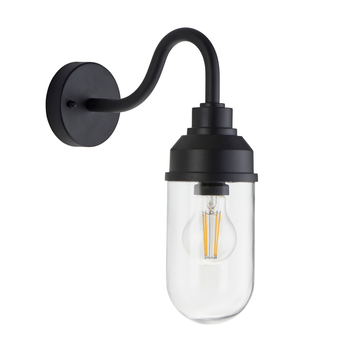 Endon Truro Wall Textured black & clear glass