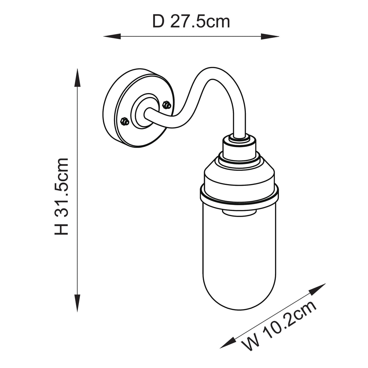Endon Truro Wall Textured black & clear glass