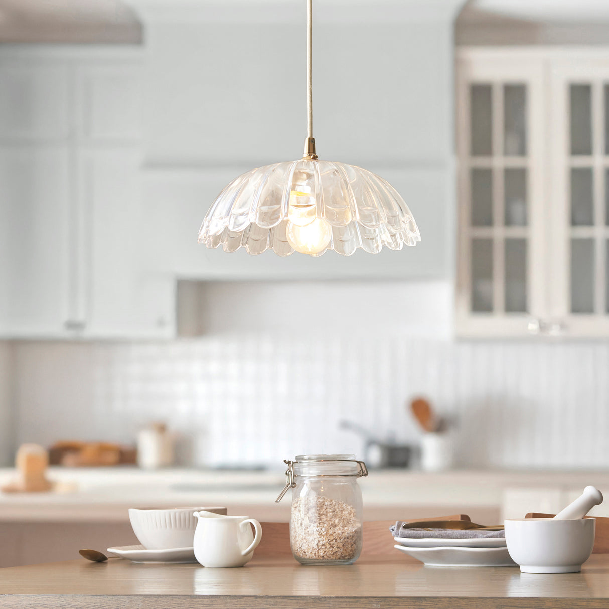 Endon Carnation Easyfit Pendant Clear glass