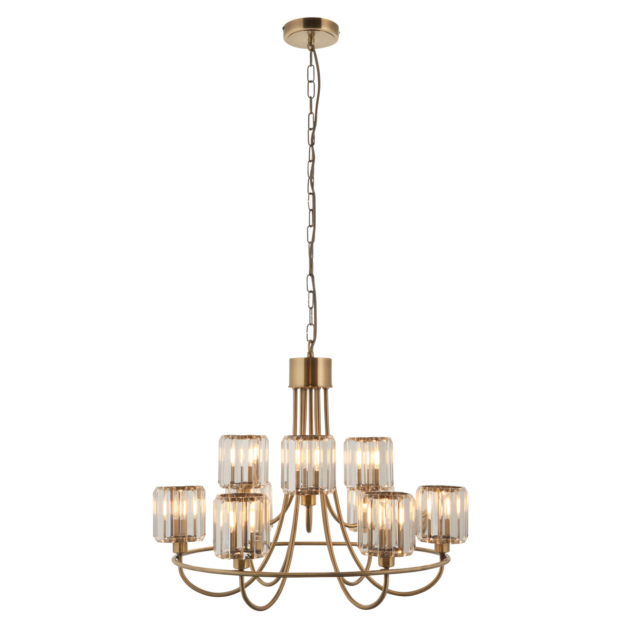 Endon Berenice 9lt Tiered Pendant Antique Brass