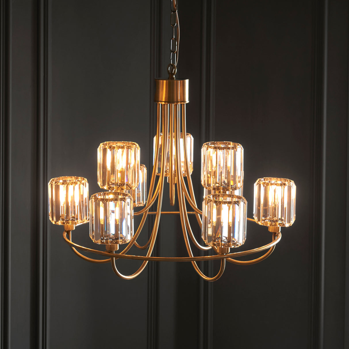 Endon Berenice 9lt Tiered Pendant Antique Brass