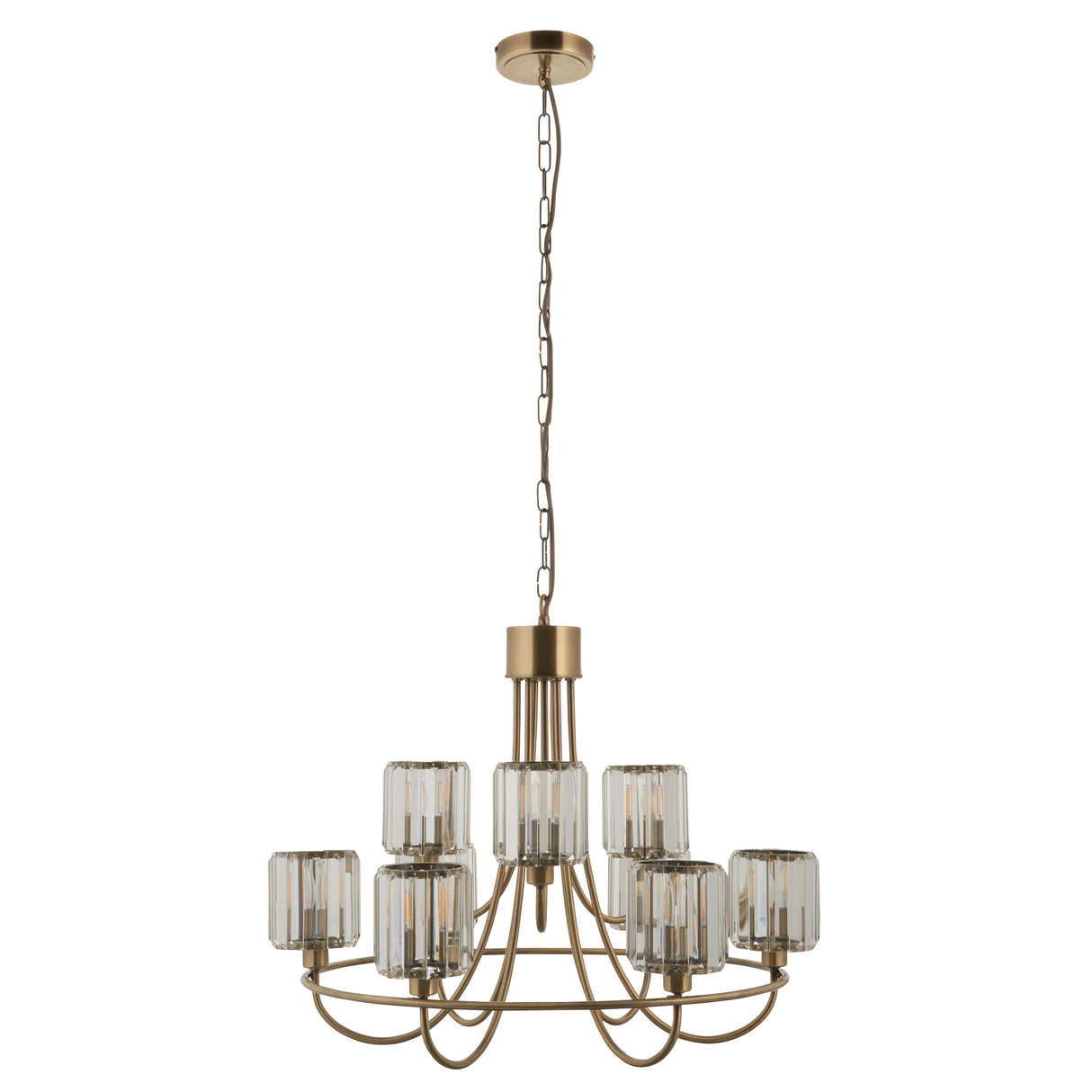 Endon Berenice 9lt Tiered Pendant Antique Brass