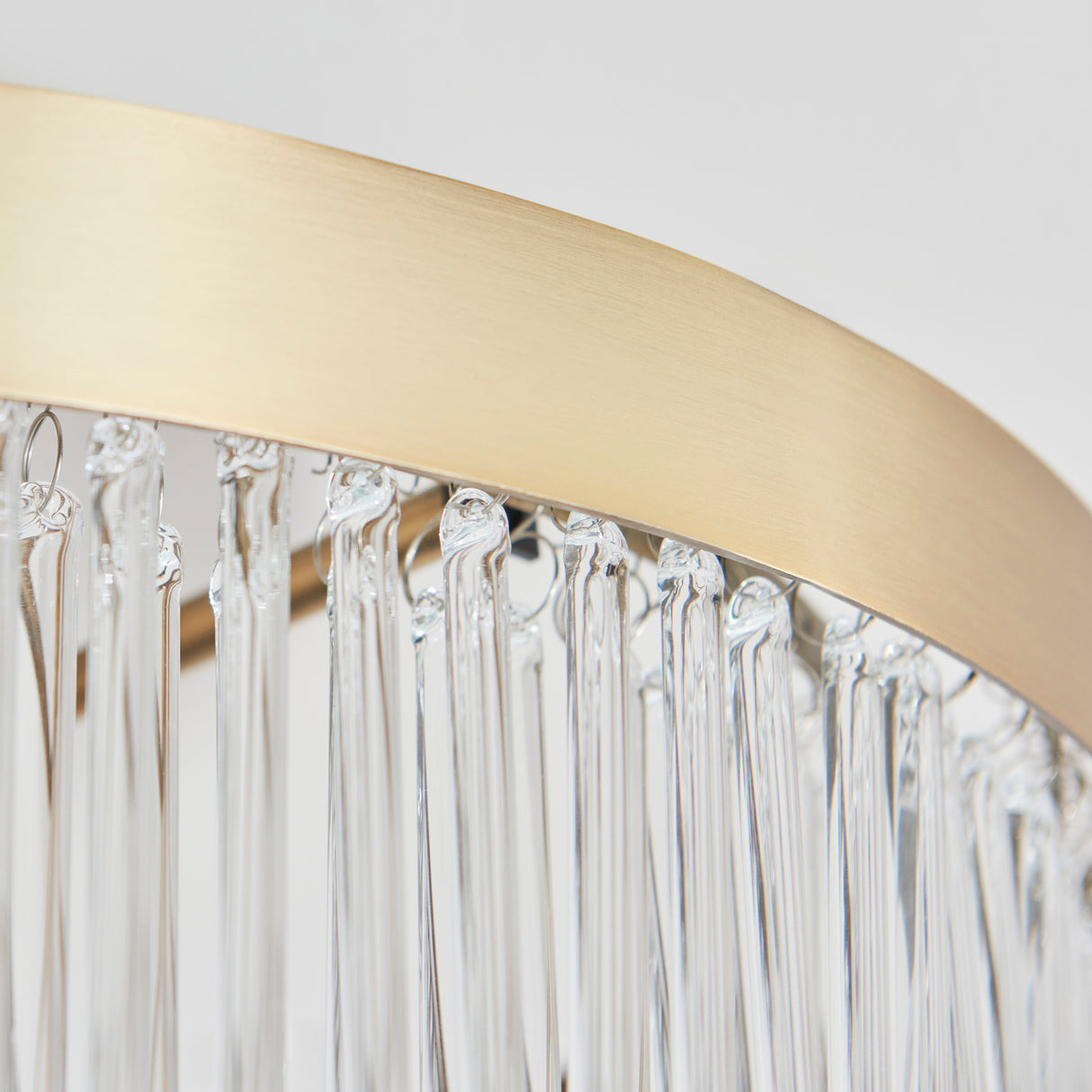 Endon Clermont 3lt Semi flush Warm Antique Brass & Glass