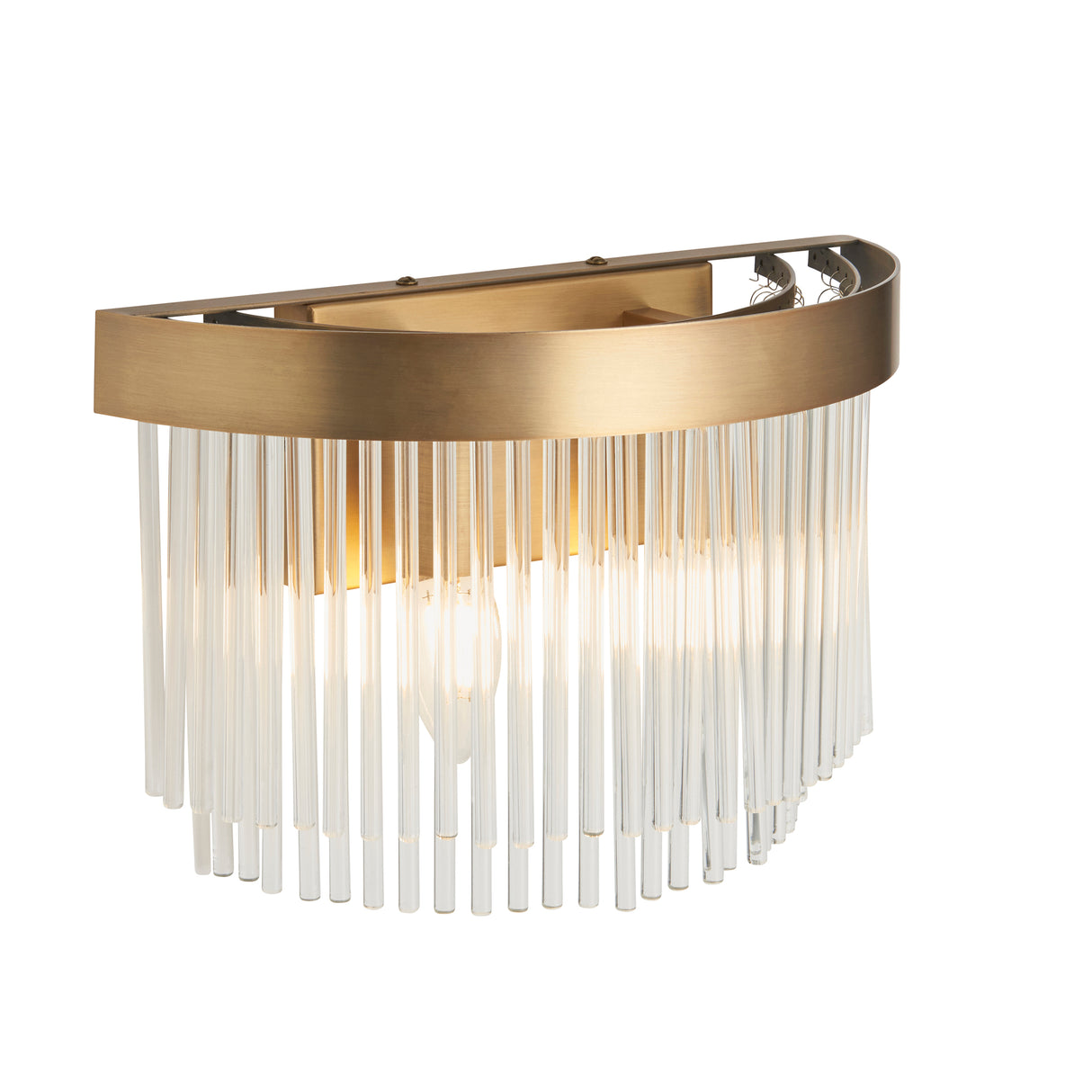 Endon Clermont 2lt Wall Light Warm Antique Brass & Glass