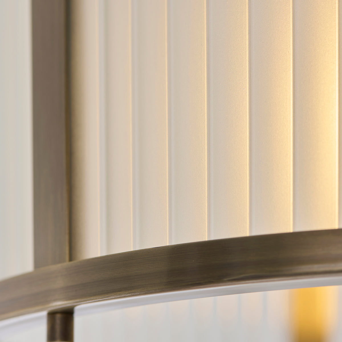 Endon Ridgeton Flush Antique brass plate & frosted ribbed glass