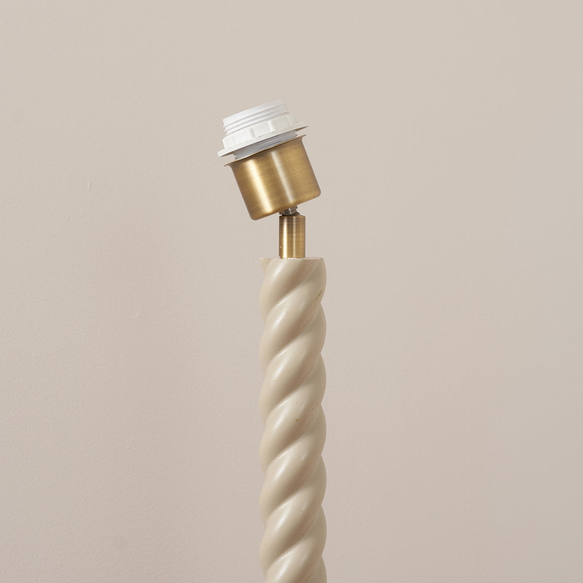Endon Twist Floor base Satin almond white paint & antique brass plate