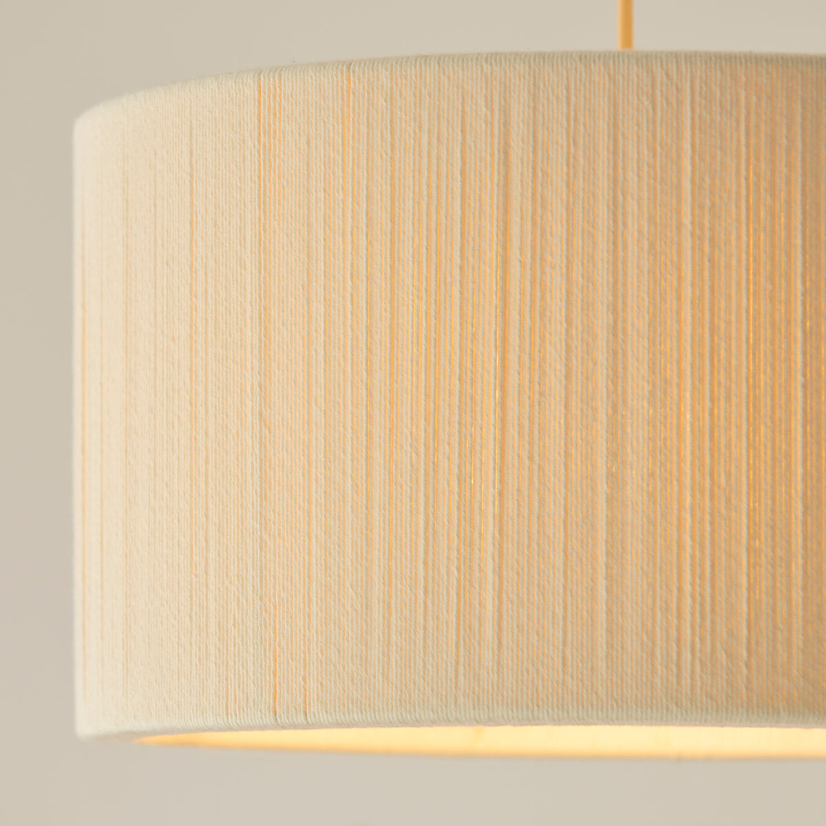 Endon Noah Pendant Cream cotton & brushed brass plate