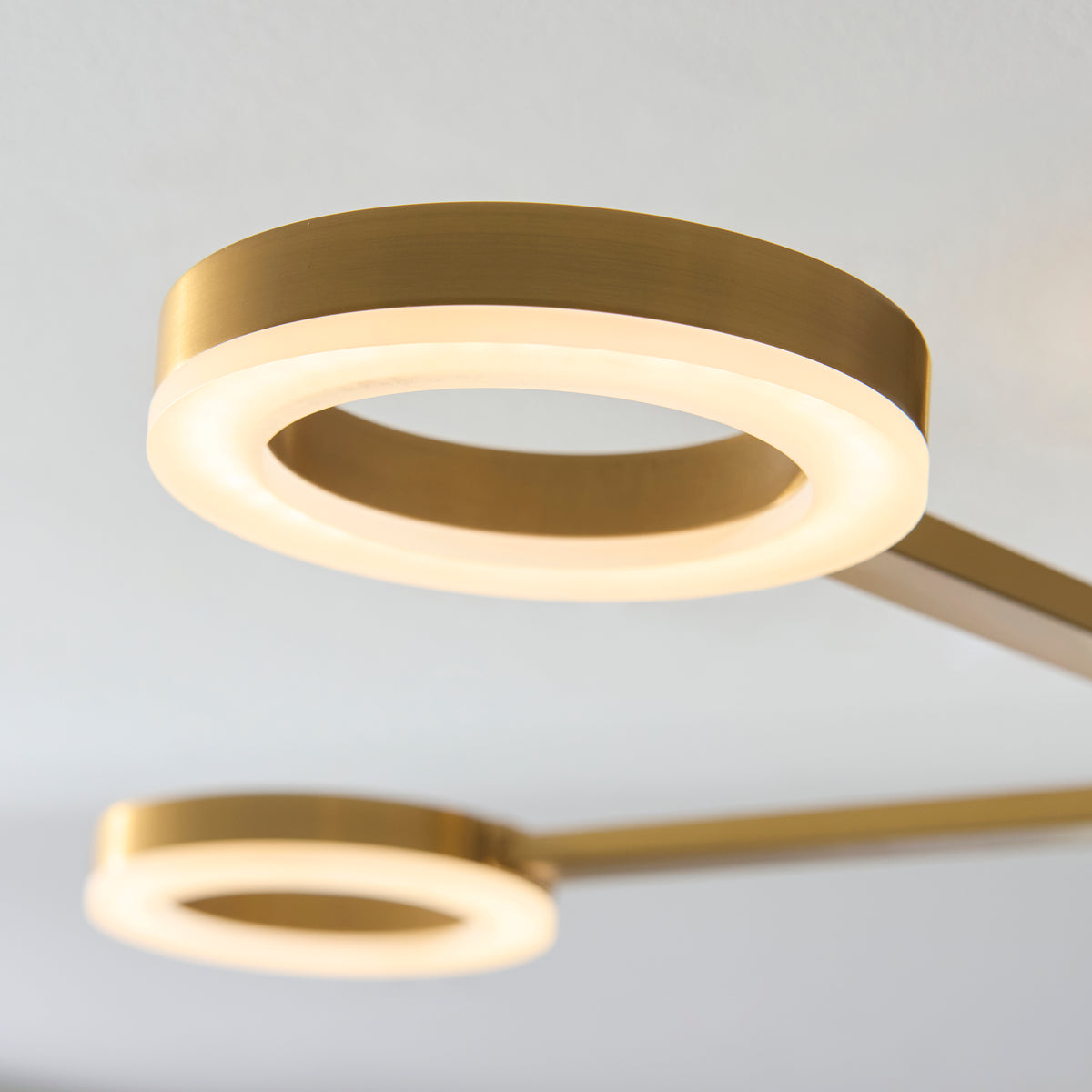 Endon Scout 5lt Semi Flush Warm brass plate & frosted pc