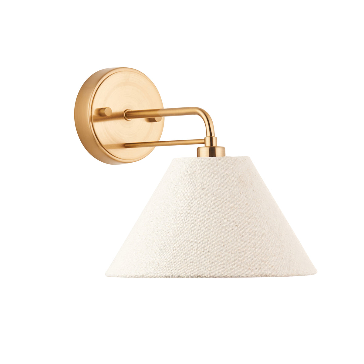 Endon Wallbridge Wall Brushed aged brass plate & natural linen