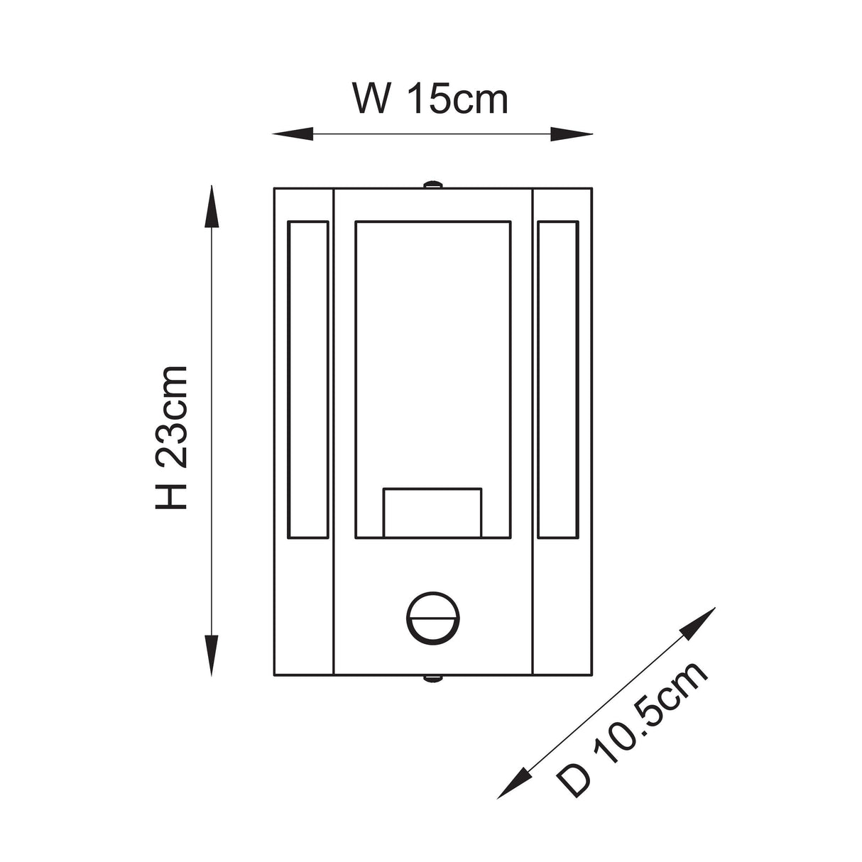 Endon Huntington PIR Wall Matt black & clear glass