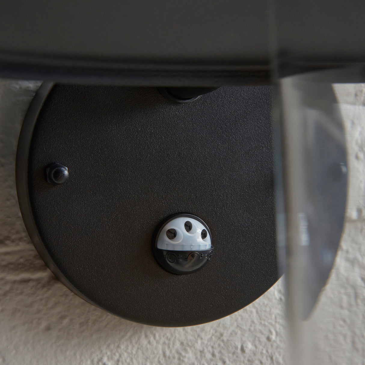 Endon Thornton PIR Wall Matt black & clear glass