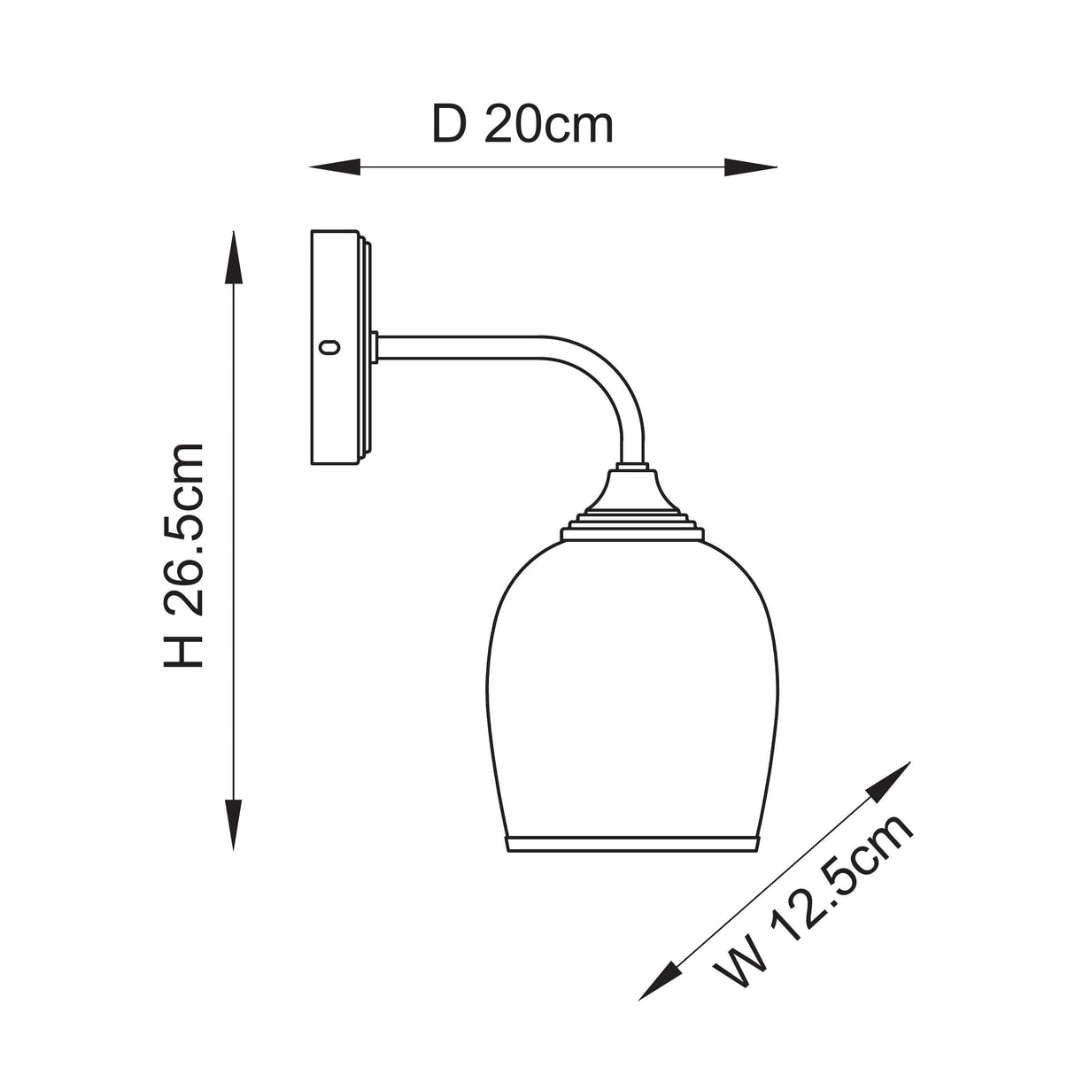 Endon Ashcroft Wall Brushed aged brass plate & clear glass
