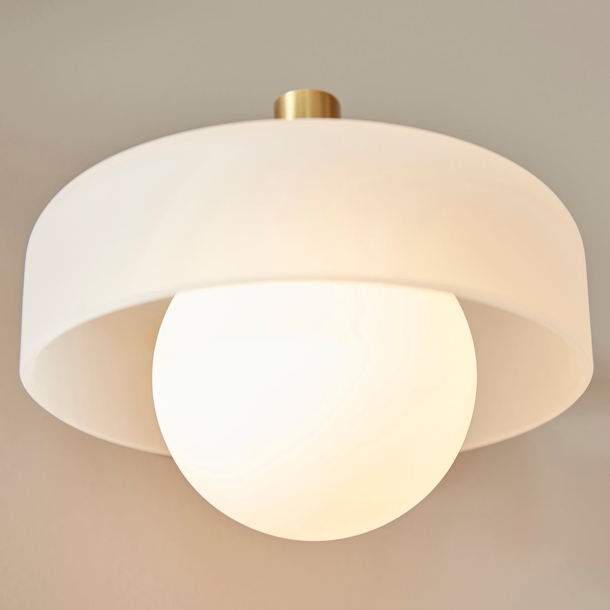 Endon Boss Wall Brushed aged brass plate with frosted & opal glass