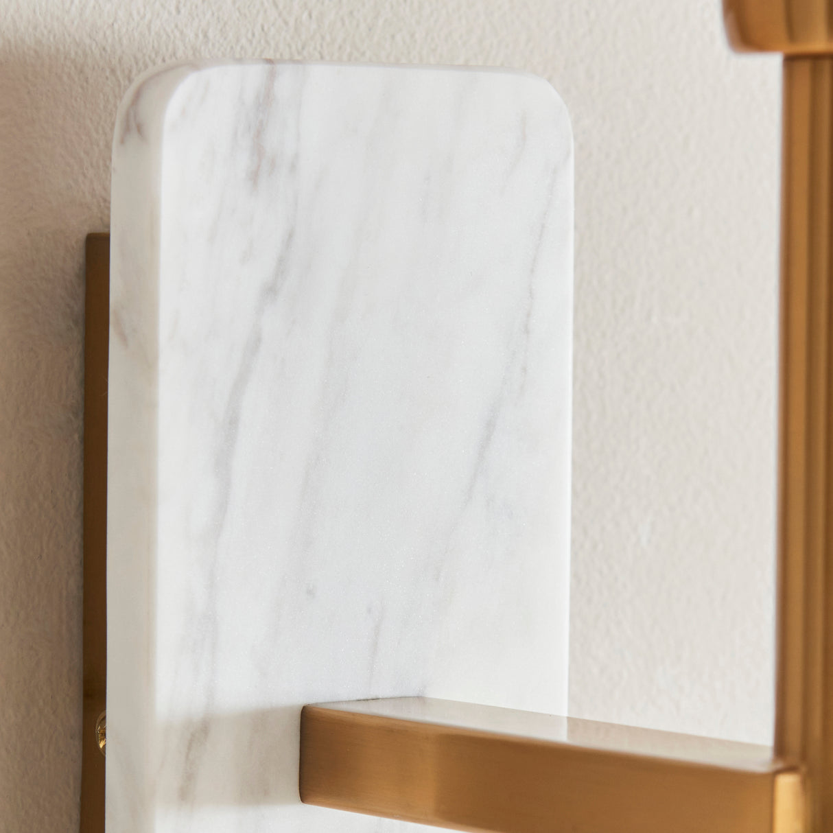 Endon Faro Wall White volakas marble & vintage brass with natural linen
