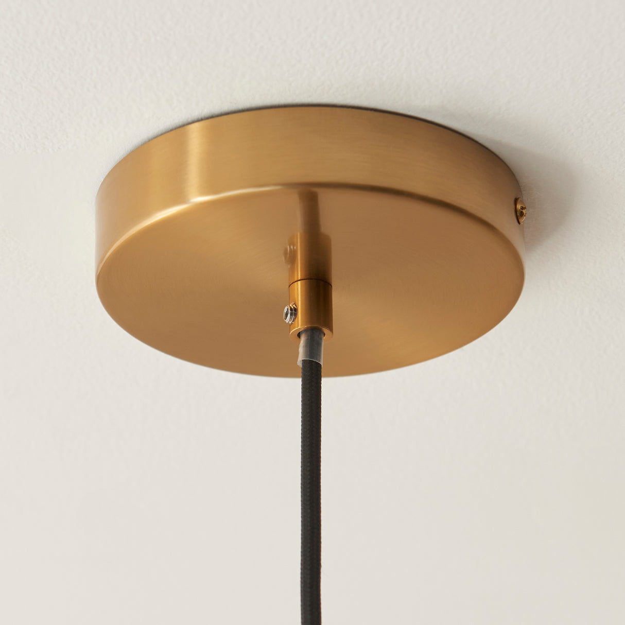 Endon Travi Ribbed Pendant Dark brown Emperador marble, vintage brass & clear ribbed glass