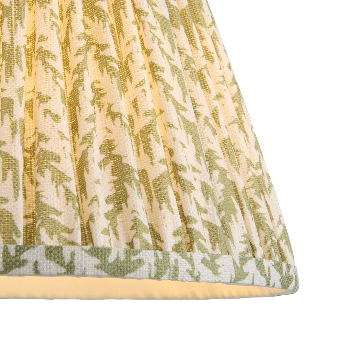 Endon Leaf 25cm Tapered Shade Herb garden green fabric