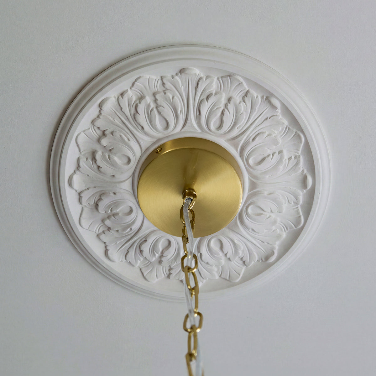 Endon Autumn 4lt Pendant Brushed aged brass plate & clear textured glass