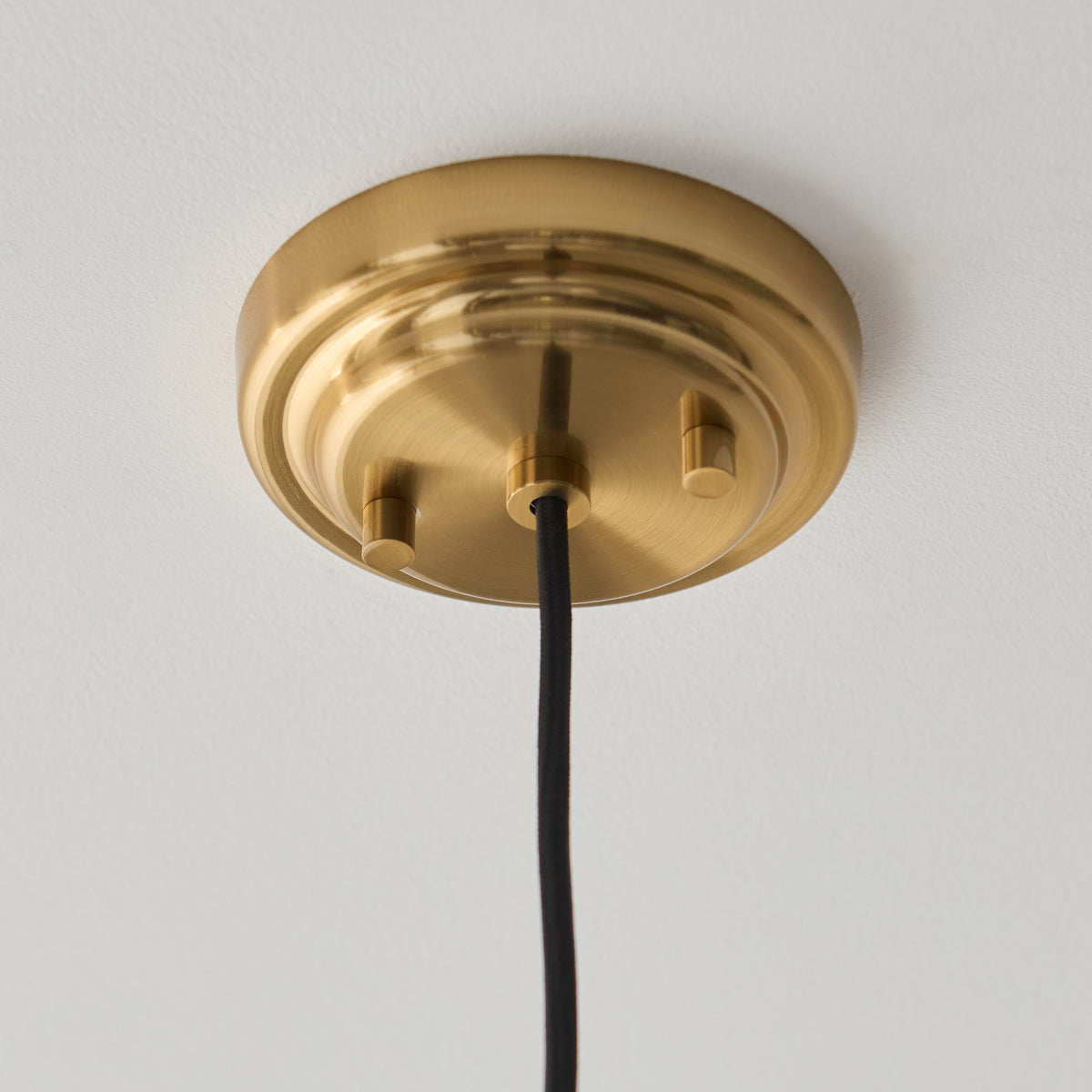 Endon Evora Slim Pendant Brushed aged brass plate & opal ribbed glass