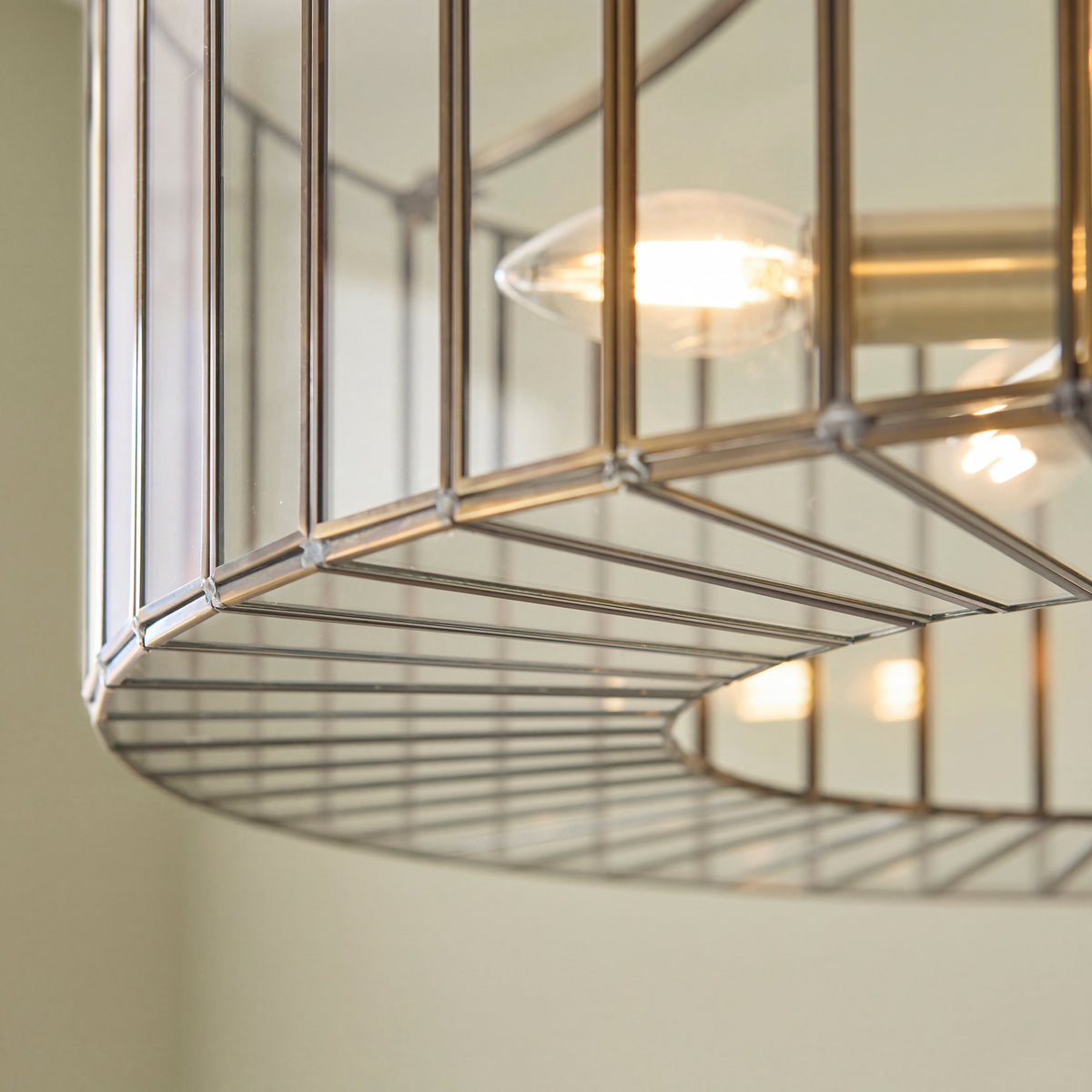 Endon Antalya 5lt Pendant Antique solid brass with clear glass