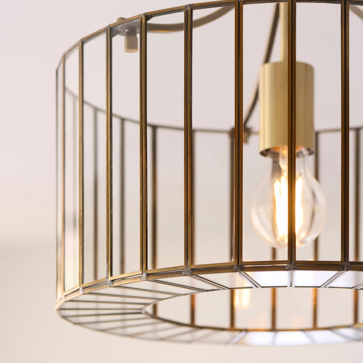 Endon Antalya Flush Antique solid brass with clear glass
