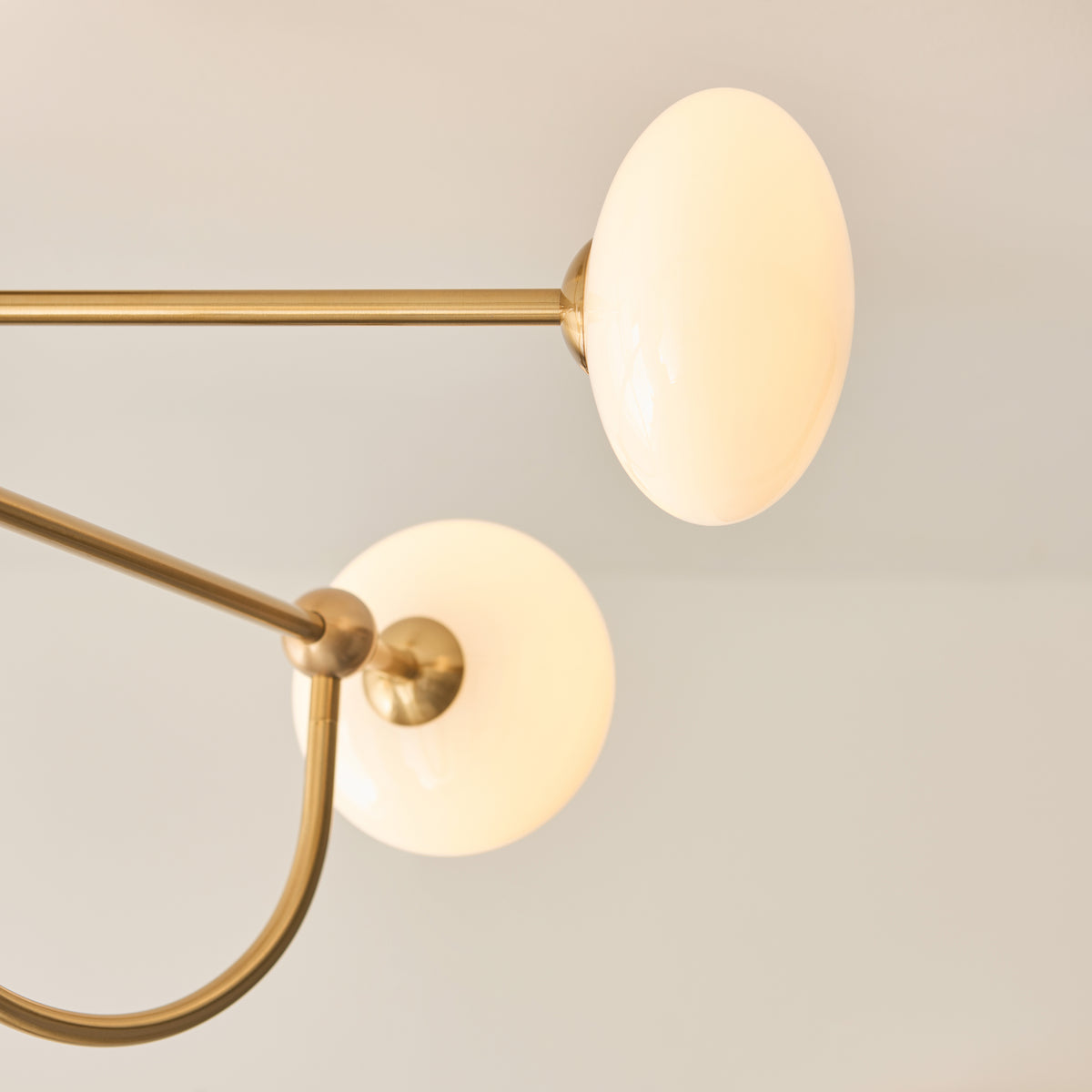 Endon Ottowa 4lt Semi Flush Brushed aged brass plate & opal glass