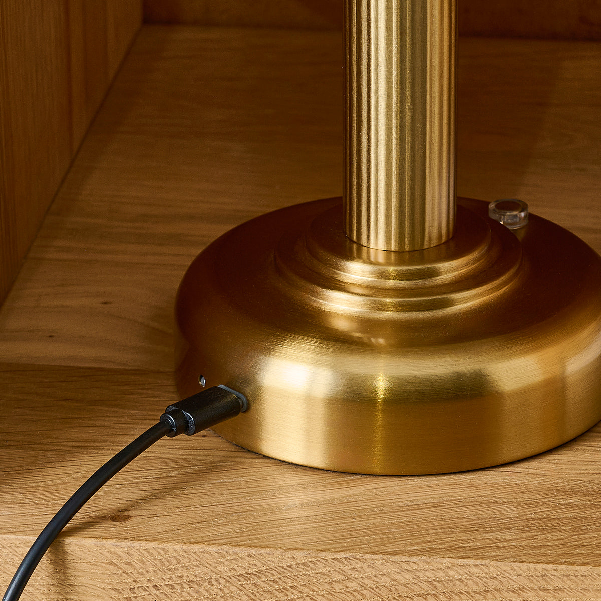Endon Bridport Rechargeable Table Warm brass plate & matt opal glass