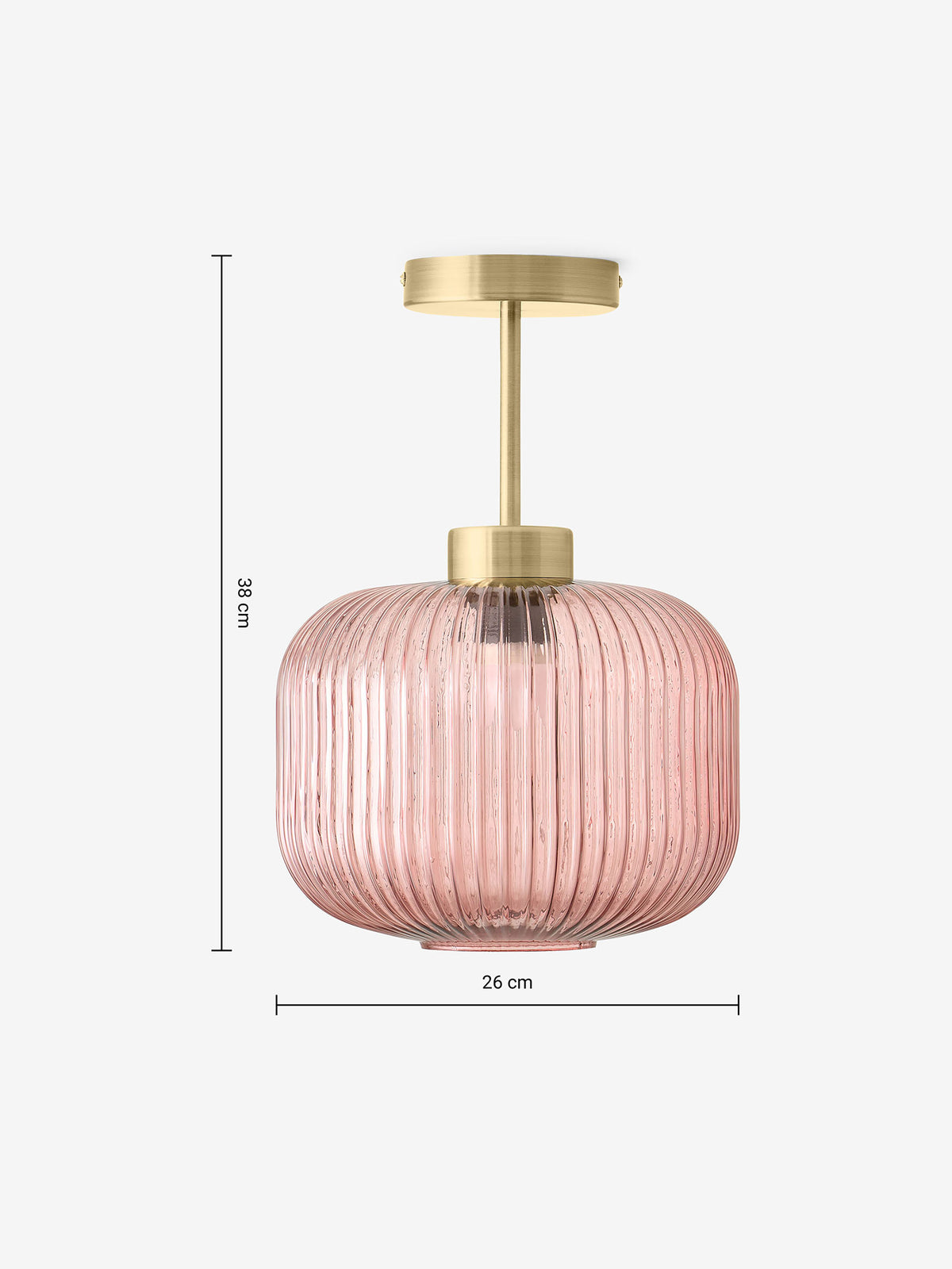 MADE.COM Briz Pink Ceiling Flush Fitting Light
