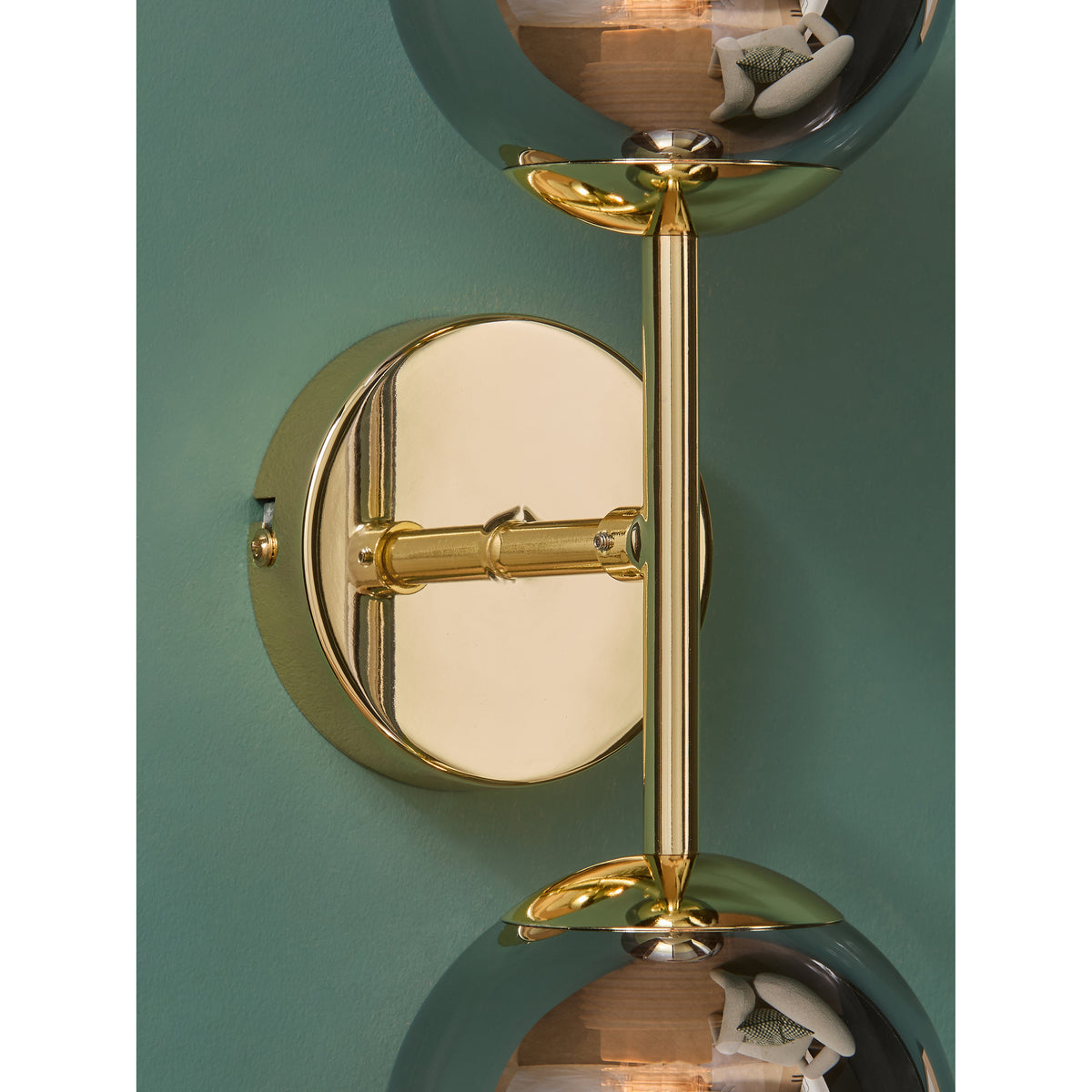 MADE.COM Gold/Smoke Grey Globe Wall Light