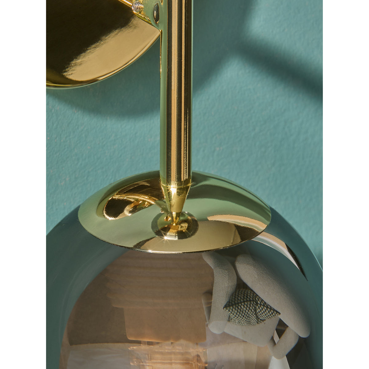 MADE.COM Gold/Smoke Grey Globe Wall Light