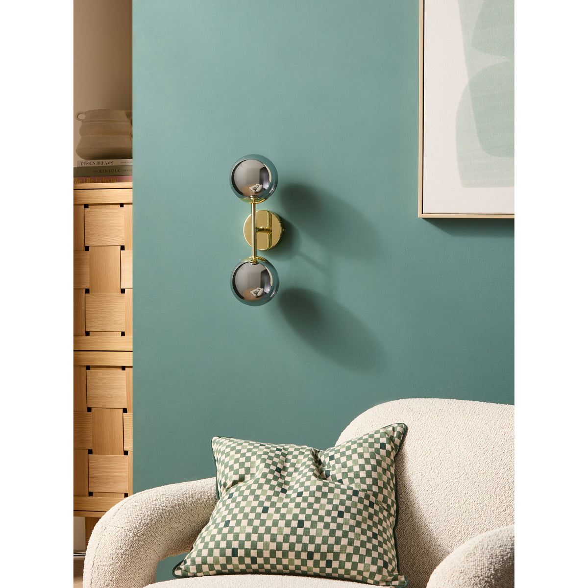 MADE.COM Gold/Smoke Grey Globe Wall Light