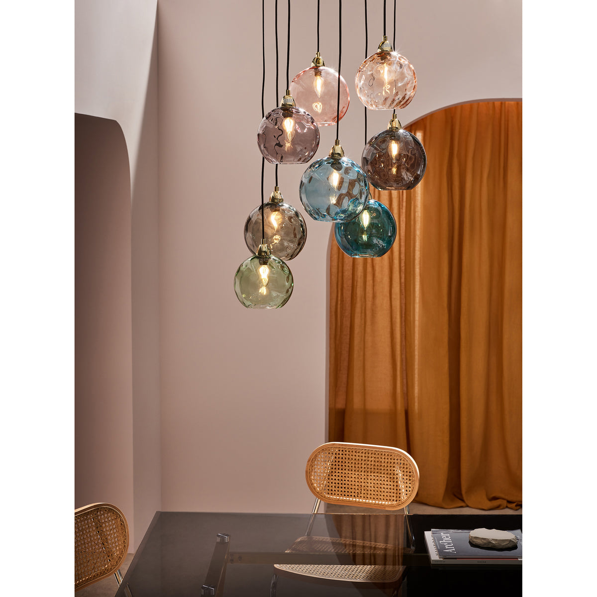 MADE.COM Blue Ilaria 8 Light Cluster Pendant Ceiling Light