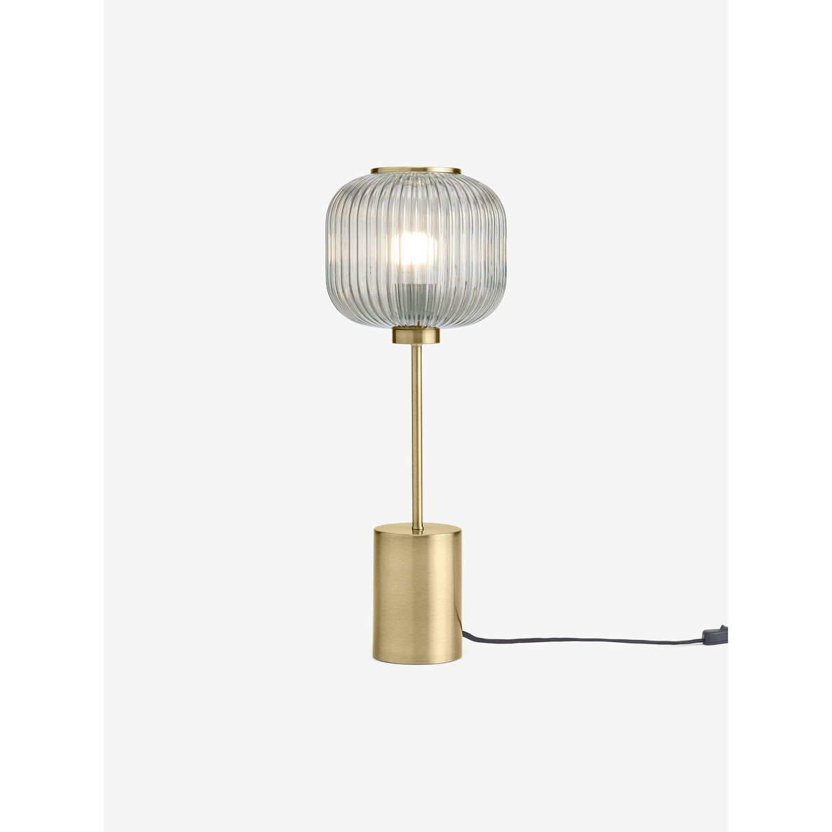 MADE.COM Grey/Antique Brass Large Briz Table Lamp