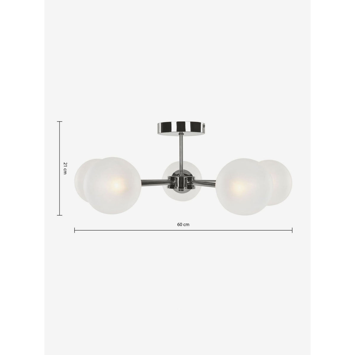 MADE.COM Chrome Globe 5 Light Flush Ceiling