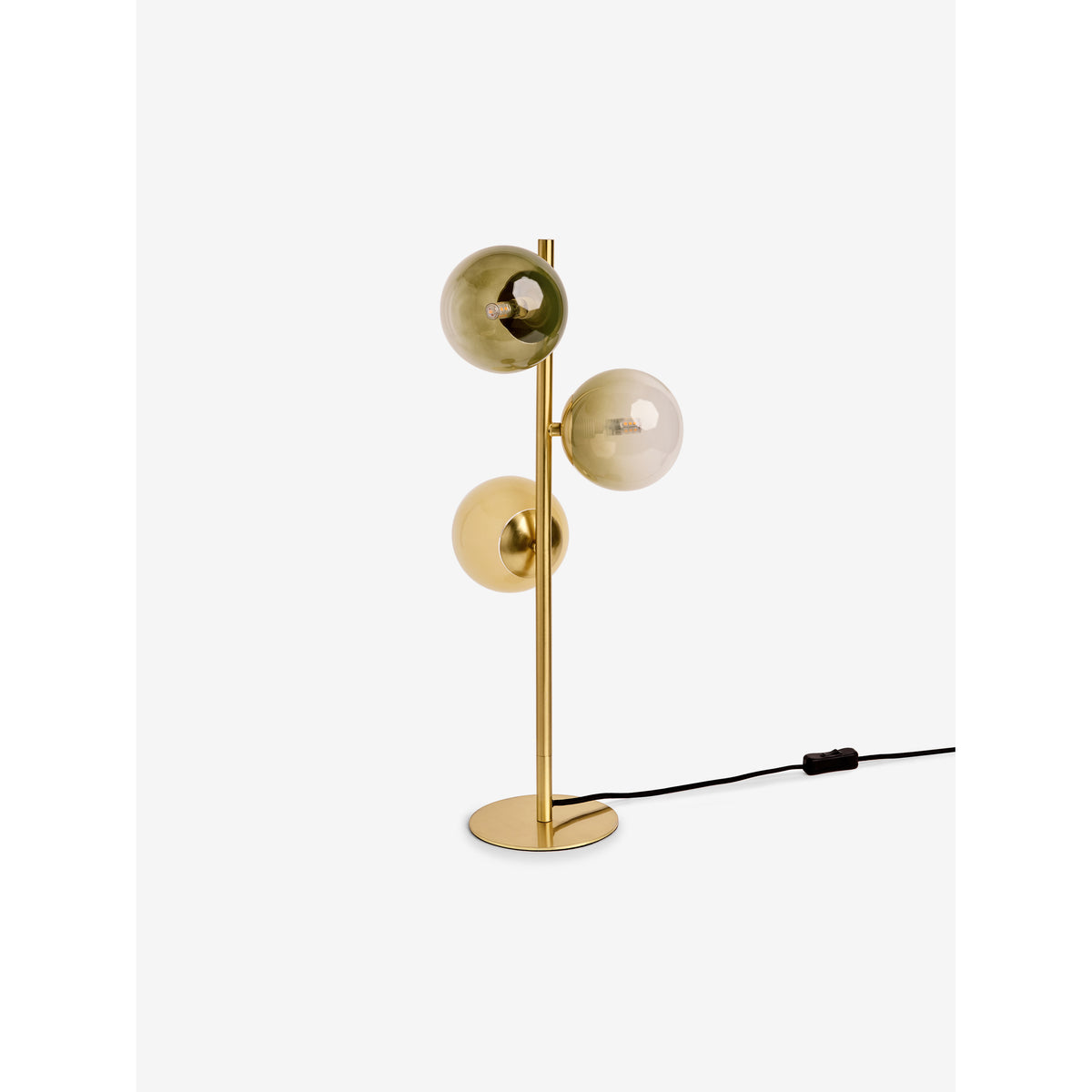 MADE.COM Brass/Green Ombre Globe Table Lamp