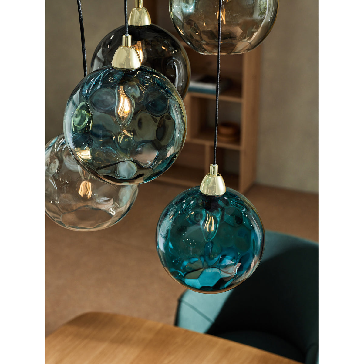MADE.COM Blue Ilaria 5 Light Cluster Pendant Ceiling Light