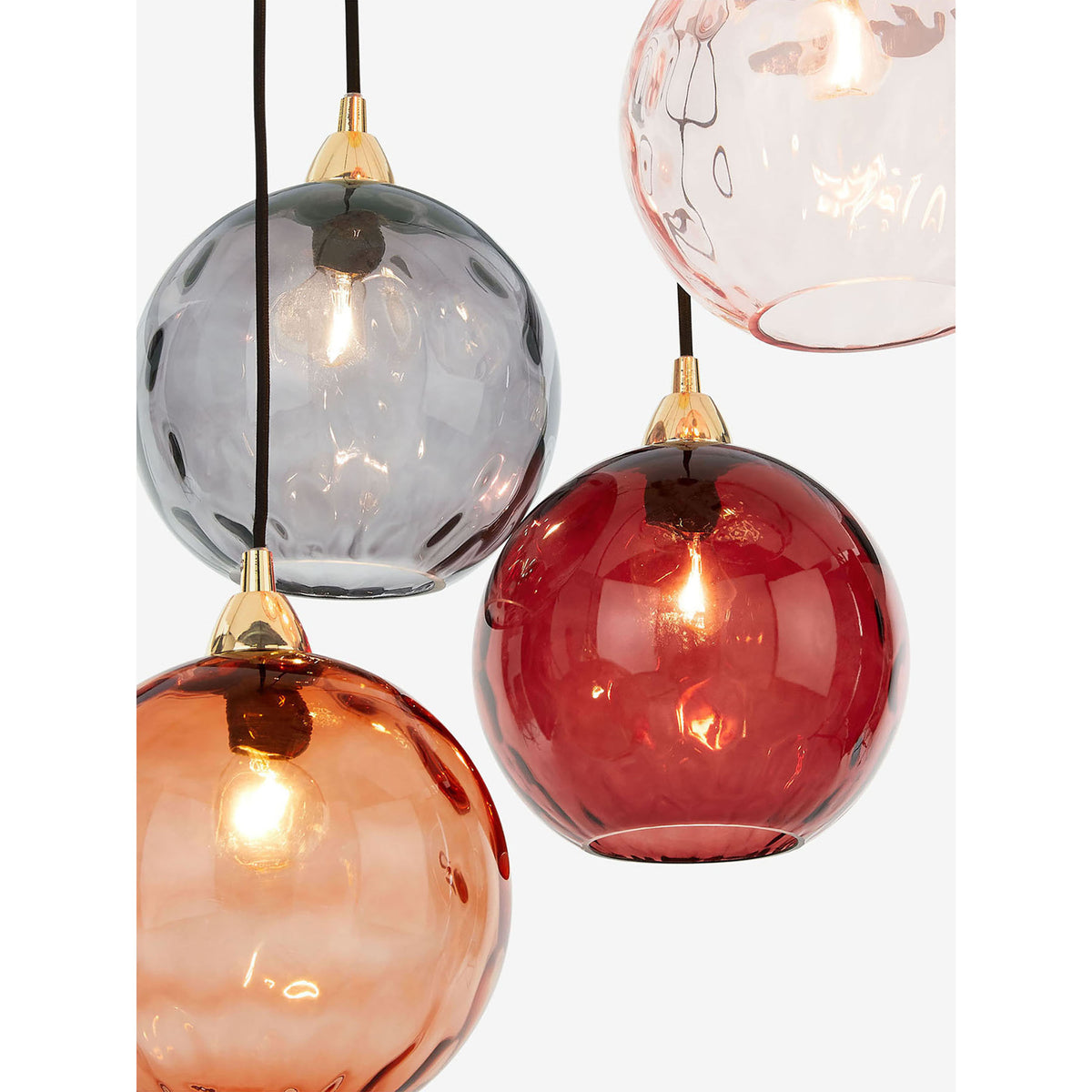 MADE.COM Pink Multi Ilaria 5 Light Cluster Pendant Ceiling Light