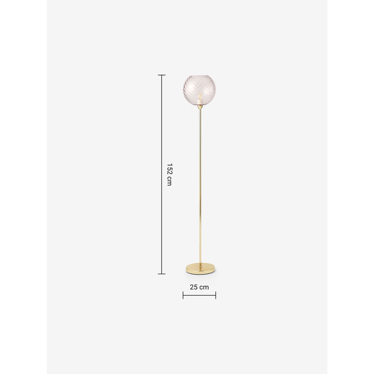 MADE.COM Brass/Pink Ilaria Floor Light