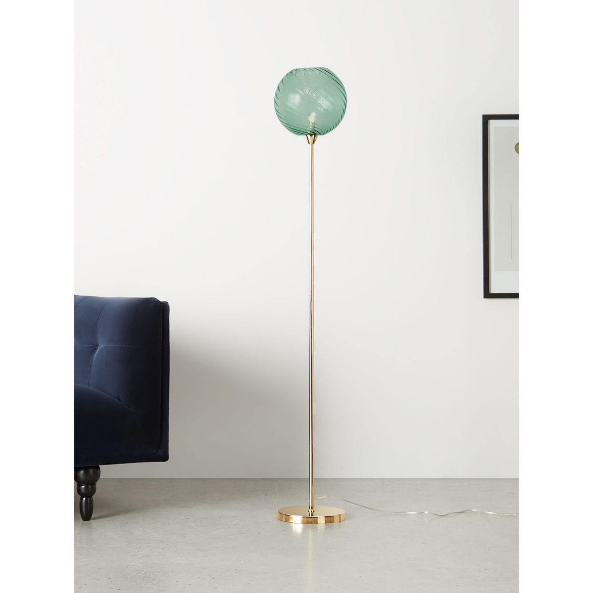 MADE.COM Blue/Brass Ilaria Floor Light