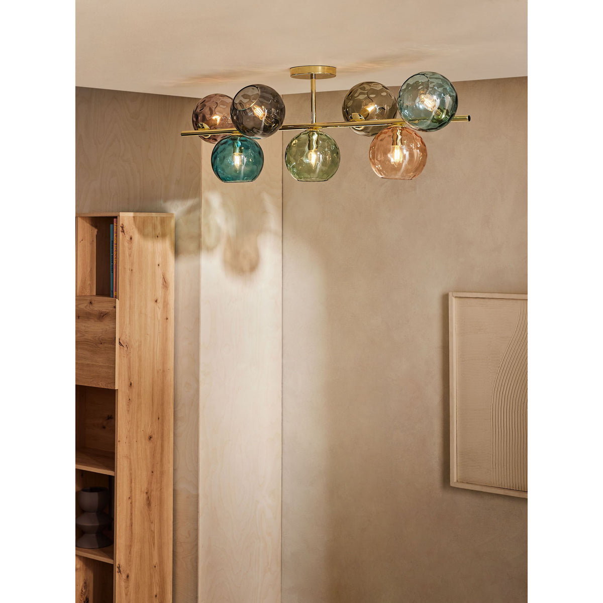 MADE.COM Brass Ilaria 7 Light Flush Large Ceiling Light