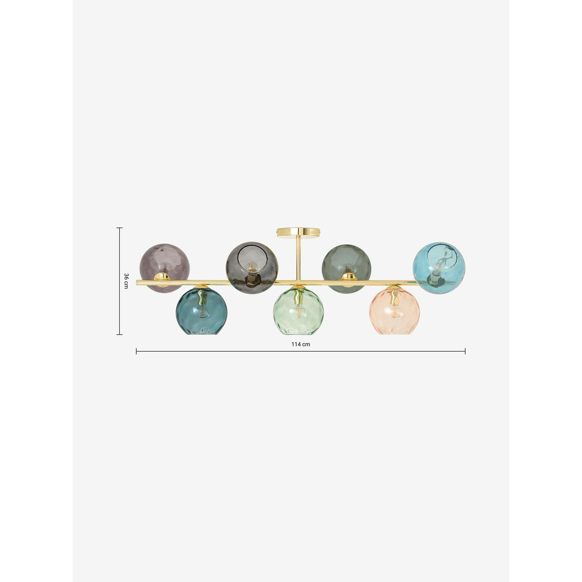 MADE.COM Brass Ilaria 7 Light Flush Large Ceiling Light