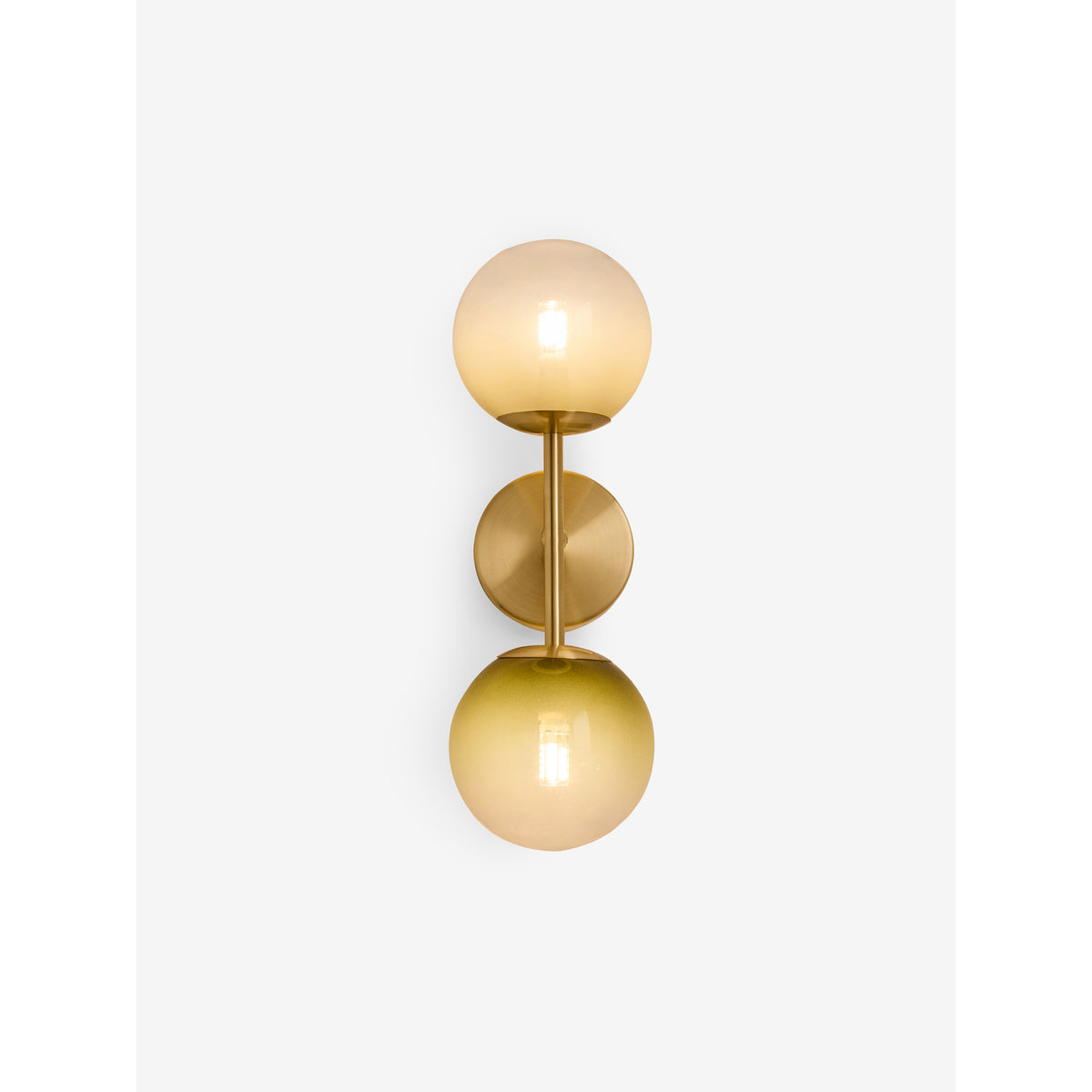 MADE.COM Brass/Green Ombre Globe Wall Light