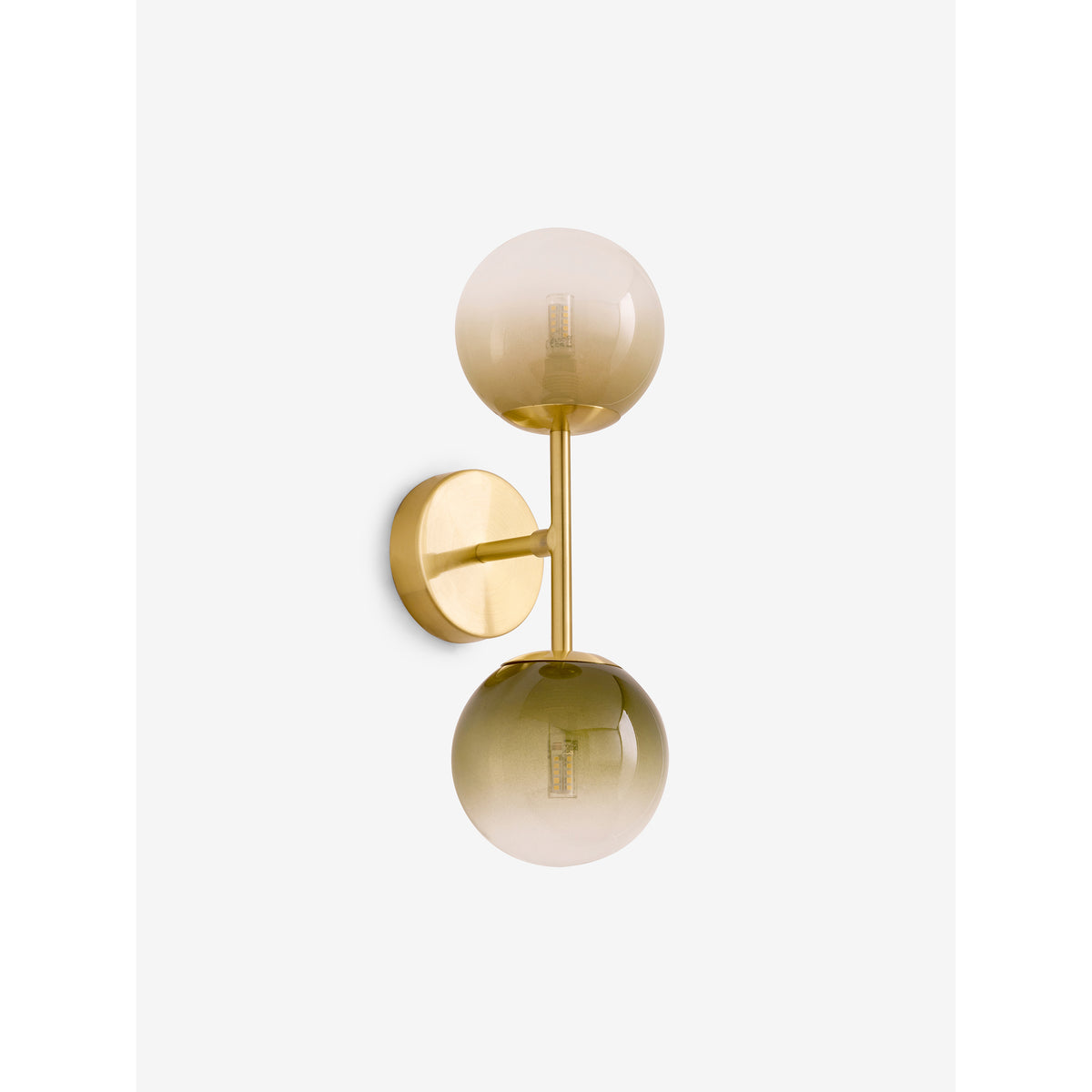 MADE.COM Brass/Green Ombre Globe Wall Light
