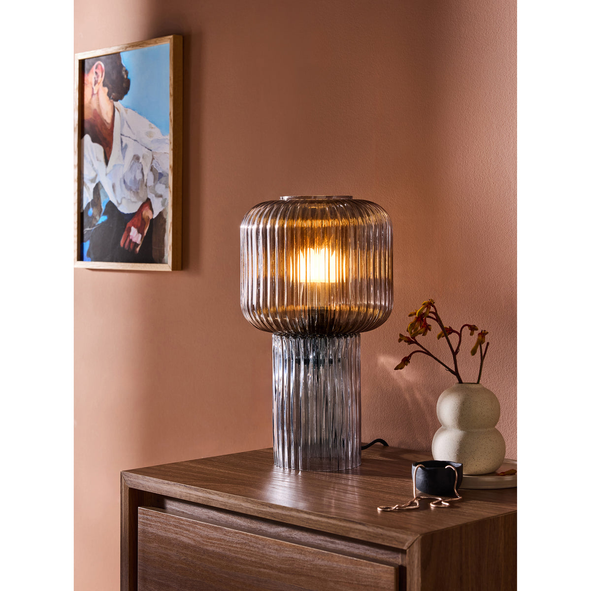 MADE.COM Grey Briz Table Lamp