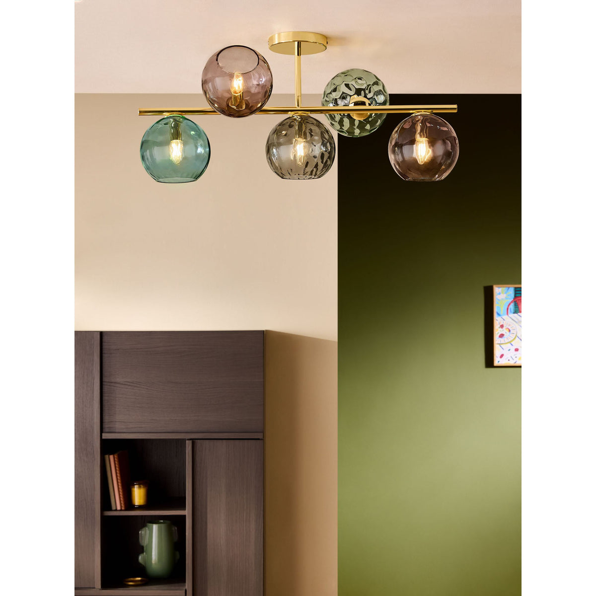 MADE.COM Brass Ilaria 5 Light Flush Ceiling Light
