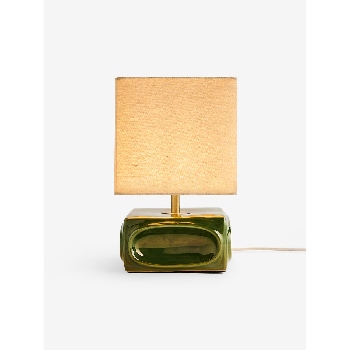 MADE.COM Green/Ecru Nell Ceramic Table Lamp