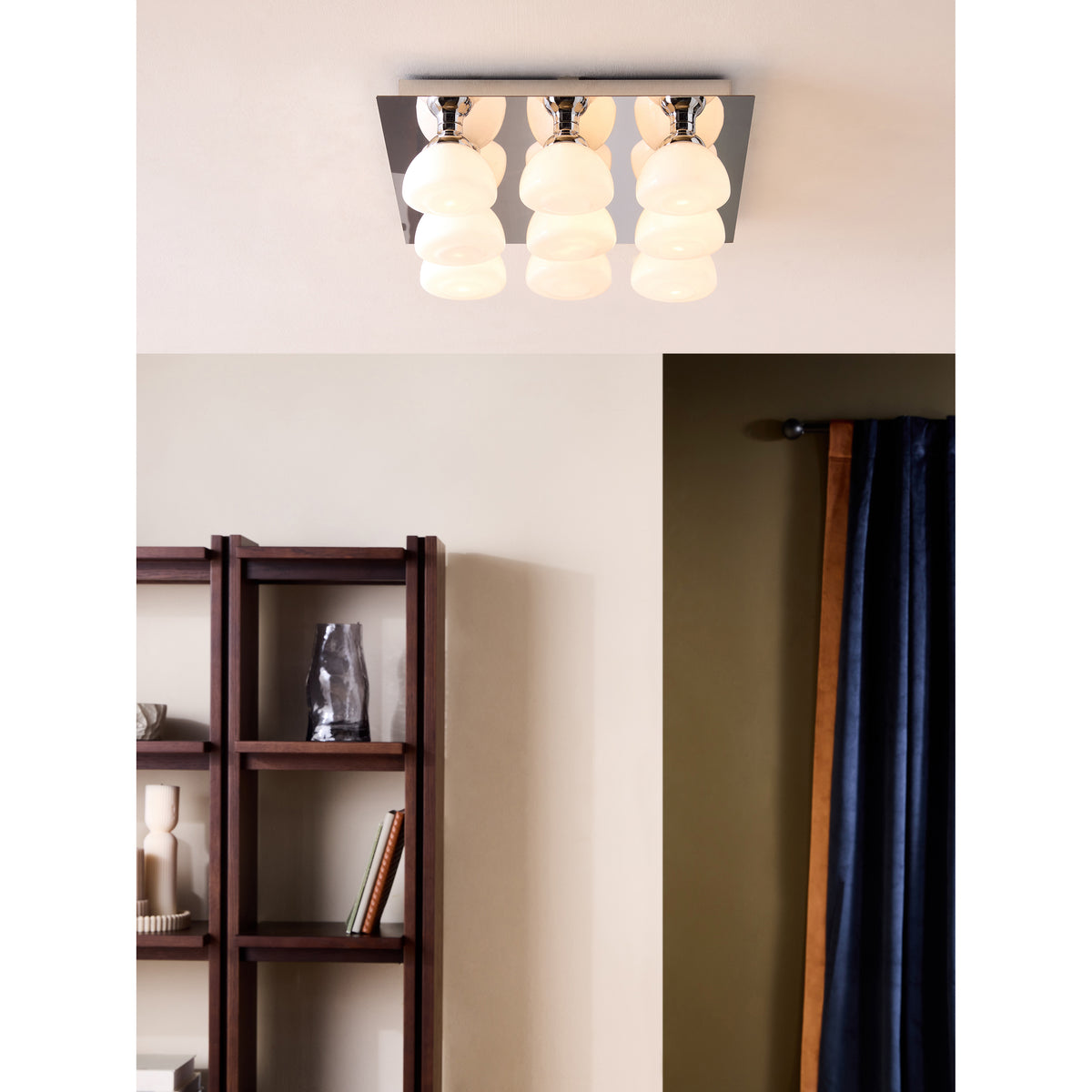 MADE.COM Chrome Monroe Flush Fitting Ceiling Light