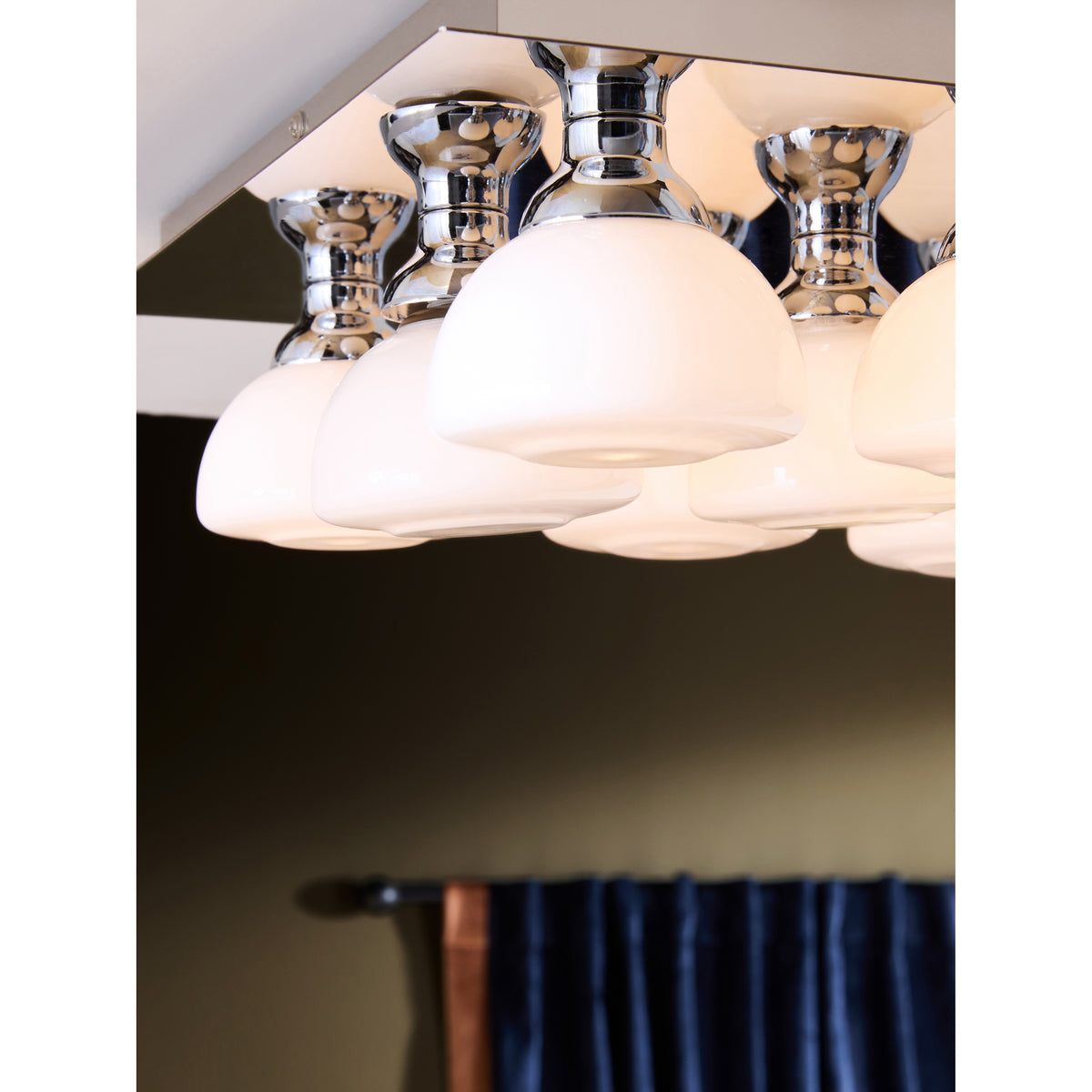 MADE.COM Chrome Monroe Flush Fitting Ceiling Light
