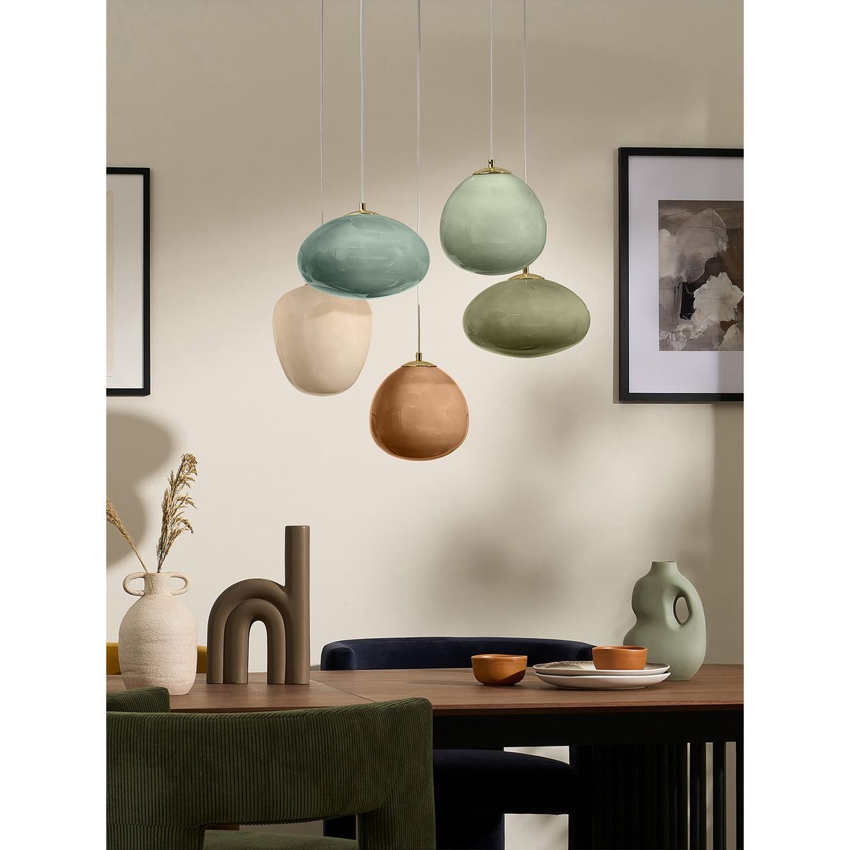 MADE.COM Green Adrianne Diner Cluster Ceiling Light